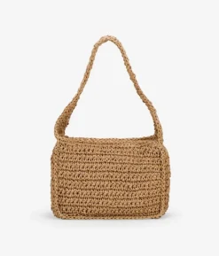 Bosanova Sacs Raphia Et Crochet | Sacs Porté Épaule | Sac bandoulière en raphia beige