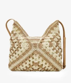 Bosanova Sacs Porté Épaule | Sacs Raphia Et Crochet | Sac bandoulière en raphia bicolore