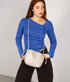 Bosanova Sacs À Bandoulière | Petits Sacs | Sac bandoulière gris avec fermeture froncée