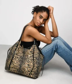 Bosanova Sacs Shopper | Sacs Porté Épaule | Sac bandoulière léopard avec boucles en métal