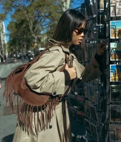 Bosanova Sacs Porté Épaule | Sac bandoulière marron à franges