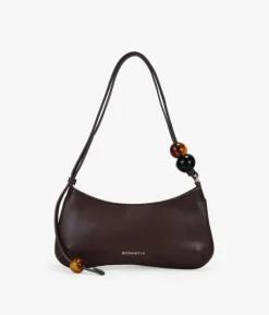 Bosanova Sacs Porté Épaule | Petits Sacs | Sac bandoulière marron avec perles marbrées