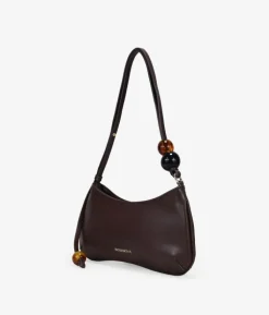 Bosanova Sacs Porté Épaule | Petits Sacs | Sac bandoulière marron avec perles marbrées
