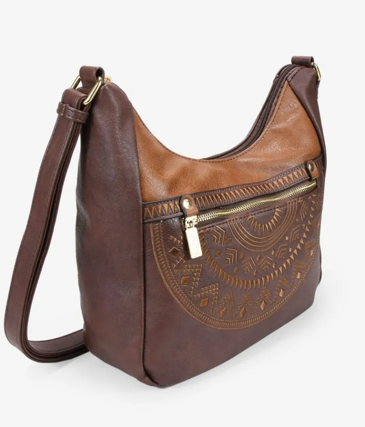 Bosanova Sacs À Bandoulière | Sac bandoulière marron avec broderie