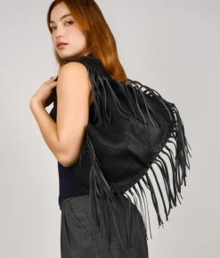 Bosanova Sacs Porté Épaule | Sac bandoulière noir à franges