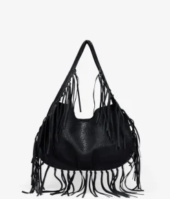 Bosanova Sacs Porté Épaule | Sac bandoulière noir à franges