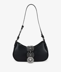 Bosanova Sacs Porté Épaule | Petits Sacs | Sac bandoulière noir à rabat cowboy