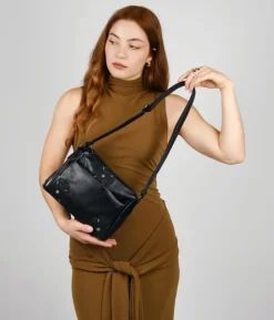Bosanova Sacs À Bandoulière | Sac bandoulière noir avec broderie