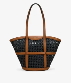 Bosanova Sacs Shopper | Sacs Raphia Et Crochet | Sac bandoulière noir avec filet en osier