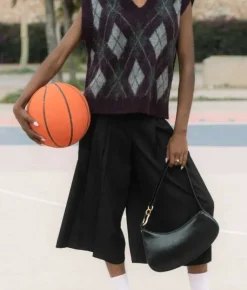 Bosanova Petits Sacs | Sacs Porté Épaule | Sac bandoulière noir avec anneaux en métal