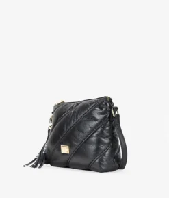 Bosanova Sacs À Bandoulière | Petits Sacs | Sac bandoulière noir avec surpiqûres matelassées