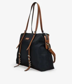 Bosanova Sacs Shopper | Sacs Porté Épaule | Sac bandoulière noir avec anneaux en métal