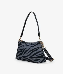 Bosanova Sacs Porté Épaule | Petits Sacs | Sac bandoulière noir effet zèbre