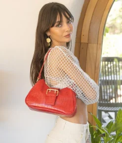 Bosanova Sacs Porté Épaule | Petits Sacs | Sac bandoulière rouge à rabat