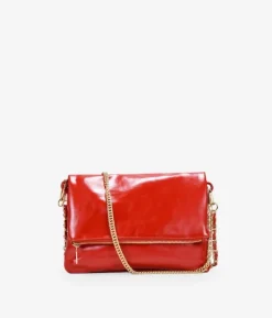 Bosanova Sacs À Bandoulière | Sacs Porté Épaule | Sac bandoulière rouge avec rabat et chaîne