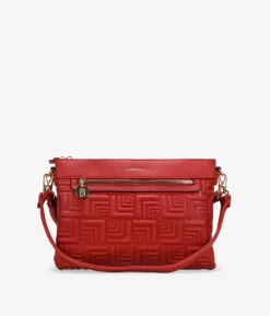 Bosanova Sacs À Bandoulière | Sacs Porté Épaule | Sac bandoulière rouge avec fermeture éclair et gravure