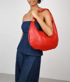 Bosanova Sacs Shopper | Sacs Porté Épaule | Sac bandoulière rouge avec détail métallique