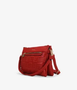 Bosanova Sacs À Bandoulière | Sacs Porté Épaule | Sac bandoulière rouge avec fermeture éclair et gravure