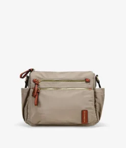 Bosanova Sacs À Bandoulière | Sac bandoulière taupe avec fermetures éclair en métal