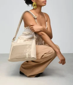 Bosanova Sacs À Bandoulière | Sac bandoulière taupe avec poche à imprimé léopard