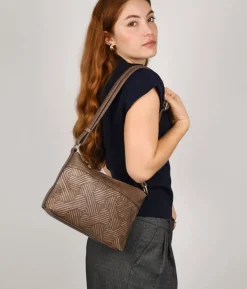 Bosanova Sacs À Bandoulière | Sac bandoulière taupe avec fermeture éclair