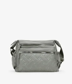 Bosanova Sacs À Bandoulière | Sac bandoulière taupe avec fermeture éclair et coeurs cousus