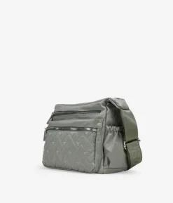 Bosanova Sacs À Bandoulière | Sac bandoulière taupe avec fermeture éclair et coeurs cousus