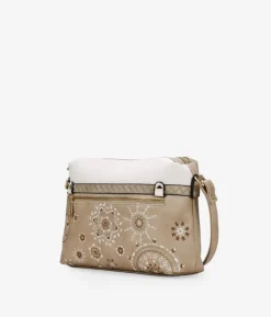 Bosanova Sacs À Bandoulière | Sac bandoulière taupe avec broderie