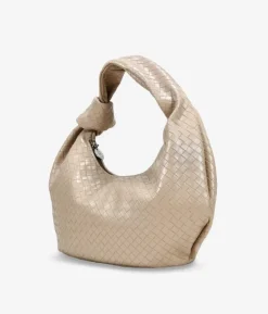 Bosanova Sacs Porté Épaule | Petits Sacs | Sac bandoulière tressé beige avec noeud