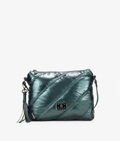 Bosanova Sacs À Bandoulière | Petits Sacs | Sac bandoulière vert avec surpiqûres matelassées