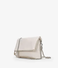 Bosanova Sacs À Bandoulière | Sacs Porté Épaule | Sac blanc avec rabat et chaîne