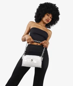 Bosanova Petits Sacs | Sacs À Bandoulière | Sac blanc transparent avec chaîne