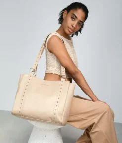Bosanova Sacoche Pour Ordinateur Portable | Sacs Shopper | Sac cabas beige clouté pour ordinateur portable