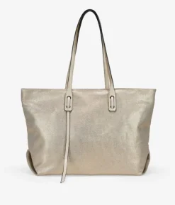 Bosanova Sacs Shopper | Sacs Porté Épaule | Sac cabas en toile dorée avec fermeture éclair