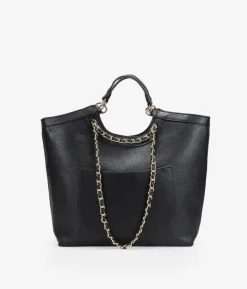 Bosanova Sacs Shopper | Sacs Porté Épaule | Sac cabas noir avec chaînes