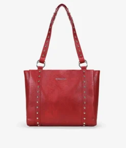 Bosanova Sacs Shopper | Sacs Porté Épaule | Sac cabas pour ordinateur portable à clous rouges