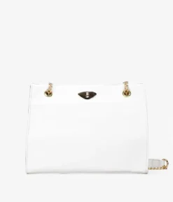 Bosanova Sacs Porté Épaule | Sac carré blanc avec poignées en chaîne