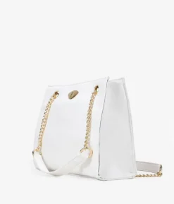Bosanova Sacs Porté Épaule | Sac carré blanc avec poignées en chaîne