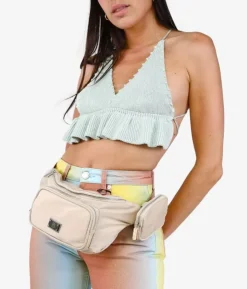 Bosanova Sacs Banane | Sac ceinture en nylon beige avec poche