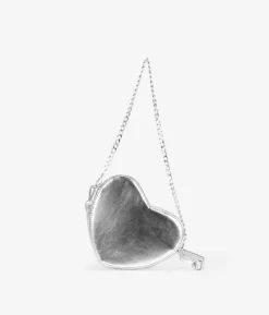 Bosanova Sacs À Bandoulière | Sacs Porté Épaule | Sac coeur argenté avec chaîne