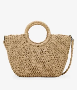 Bosanova Sacs Raphia Et Crochet | Sacs À Main | Sac croissant en raphia camel