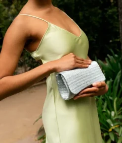 Bosanova Sac Minaudières | Petits Sacs | Sac de fête argenté à rabat plissé