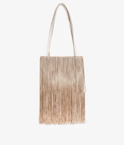 Bosanova Sacs Porté Épaule | Sac Minaudières | Sac de fête beige à franges