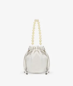 Bosanova Sac Minaudières | Petits Sacs | Sac de fête blanc avec poignée en pierre