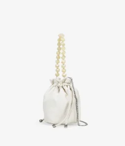Bosanova Sac Minaudières | Petits Sacs | Sac de fête blanc avec poignée en pierre