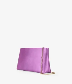 Bosanova Sac Minaudières | Sacs Porté Épaule | Sac de fête en satin lilas avec chaîne