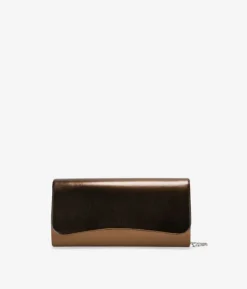 Bosanova Sac Minaudières | Sac de fête métallisé marron avec rabat