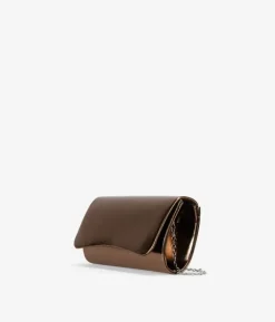 Bosanova Sac Minaudières | Sac de fête métallisé marron avec rabat
