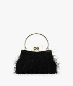Bosanova Sac Minaudières | Petits Sacs | Sac de fête noir avec douille et poignée en métal