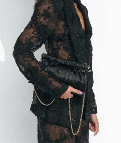 Bosanova Sac Minaudières | Petits Sacs | Sac de fête noir avec embout